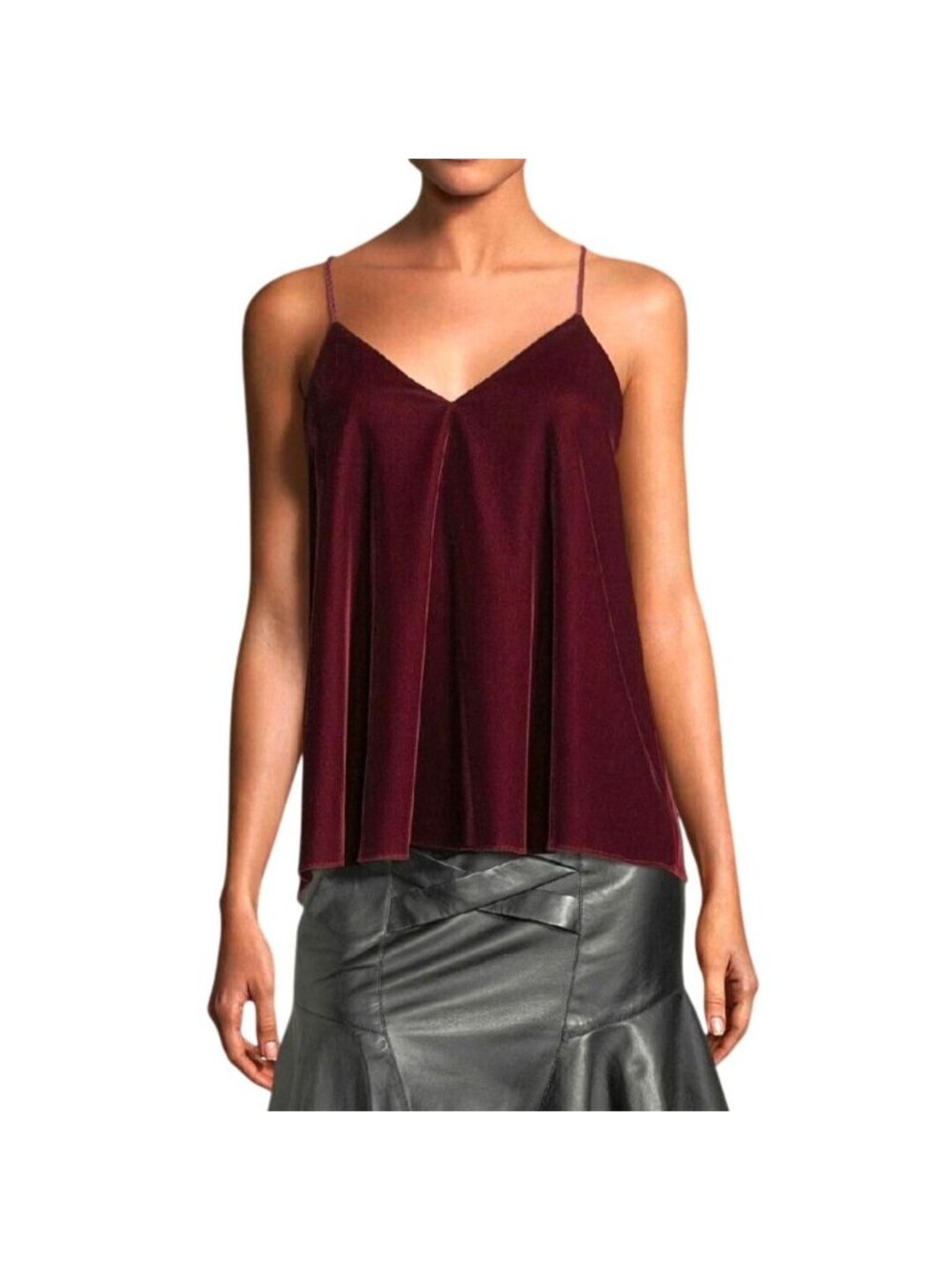 ANTHROPOLOGIE - WOMEN FRONT BUTTON CLOSURE SOLID HOLTER TANK TOP SIZE X- SMALL